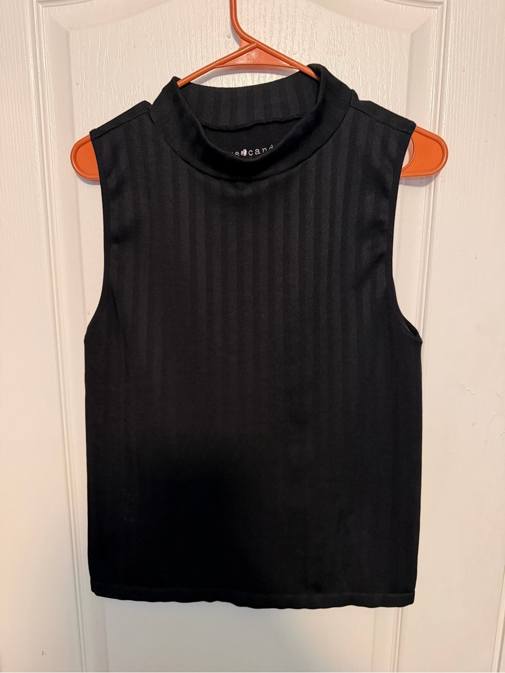 eye candy Black Ribbed Mock Neck Sleeveless Camisole